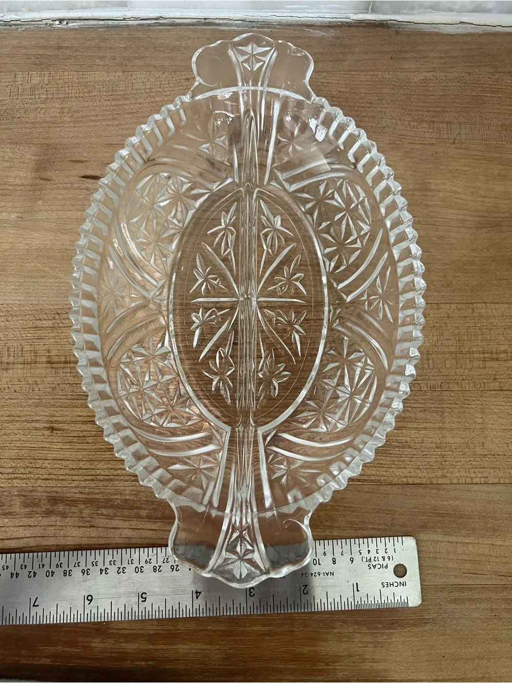 Anchor Hocking Clear Glass Divided JEWELRY Dish